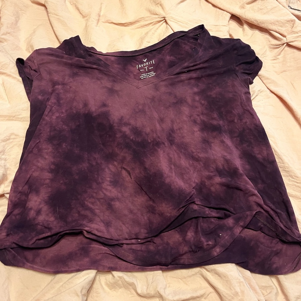 Women's burgundy Tie-Dye Top